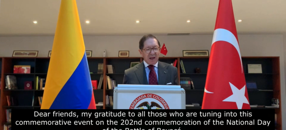 El Embajador Julio Aníbal Riaño resaltó la agenda bilateral entre Colombia y Turquía en el evento concierto realizado con motivo de la Batalla 